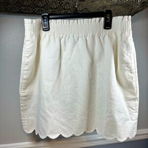 J Crew Scalloped Hem Linen Blend Miniskirt Size 12